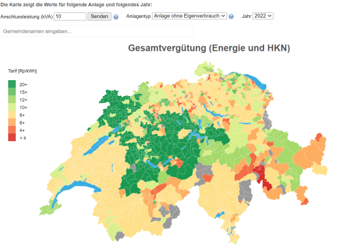 Schweiz Übersicht Strompreise