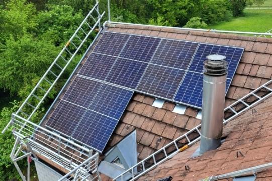 Fertige Photovoltaik-Anlage